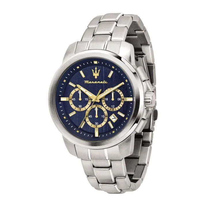Maserati Successo Chronograph Watch with Blue and Gold Dial - R8873621038
