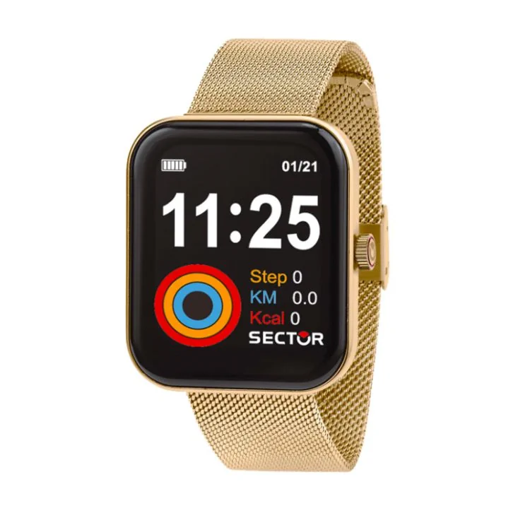 Sector S03 Smartwatch - Gold Milanese Mesh Strap