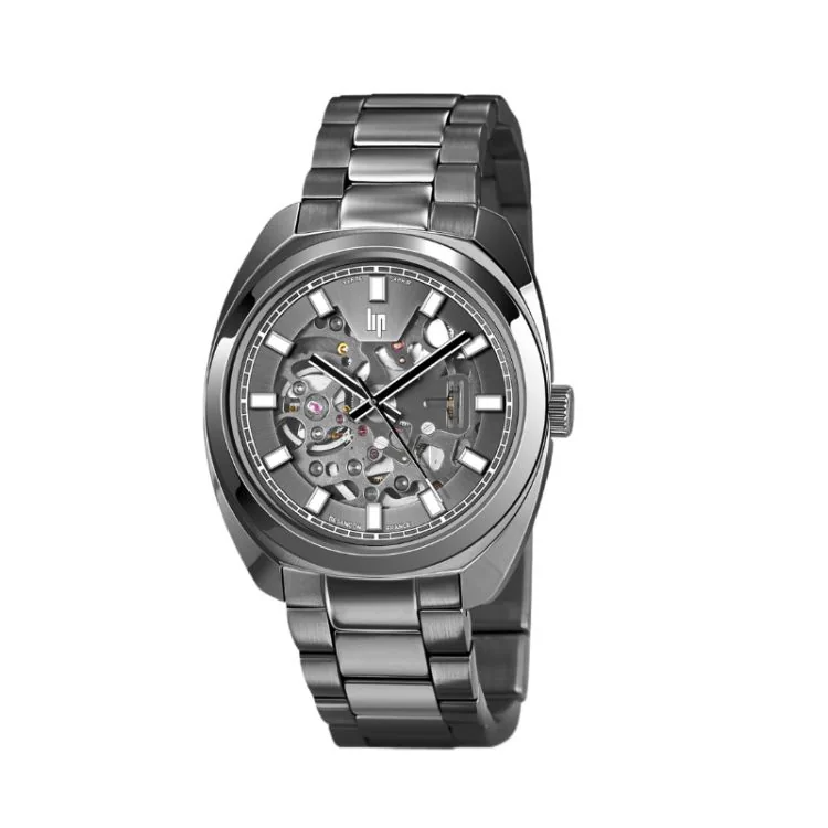 LIP Watch Face - GDG 39 mm - Automatic Skeleton - Black Steel