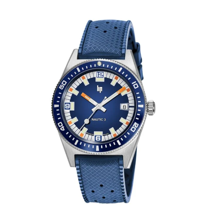 LIP Watch - Nautic 3 - Automatic 39mm - Blue Rubber Strap