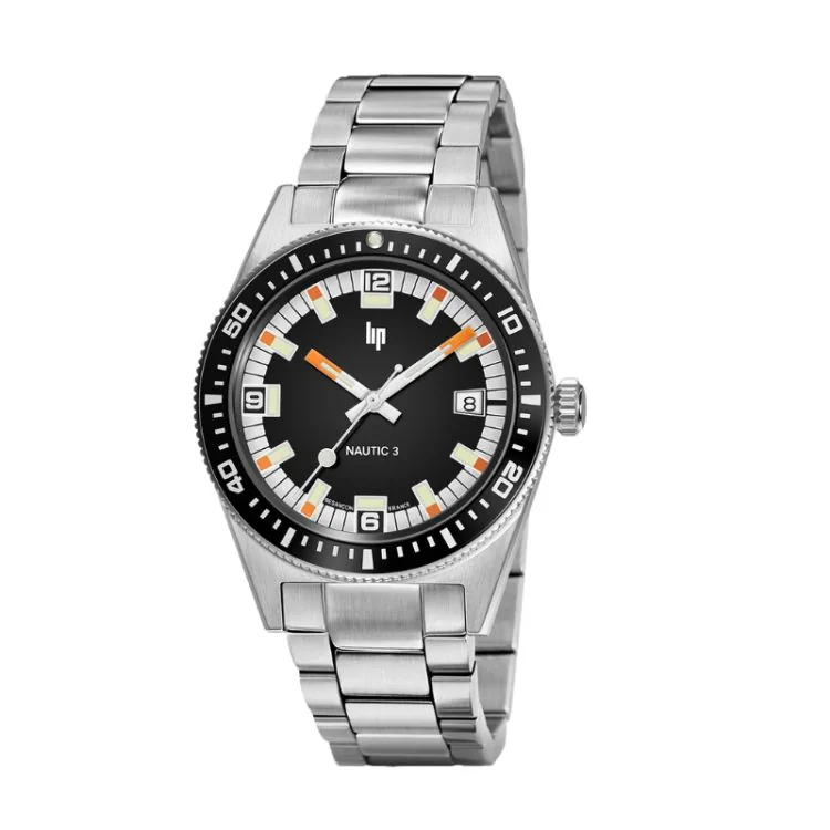 LIP Watch - Nautic 3 - Automatic 39 mm - Silver-Toned Steel