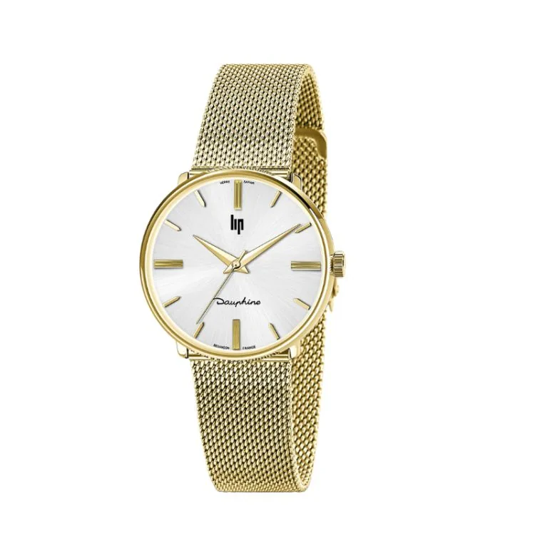 LIP - LIP Watch - Dauphine 34mm - Gold Milanese Strap