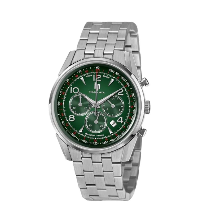 LIP Watch - Himalaya 40 mm - Chronograph - Stainless Steel with Green Dial