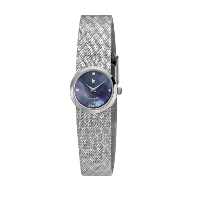 LIP Watch - Henriette 22mm - Black Mother-of-Pearl Dial - Diamond - Silver
