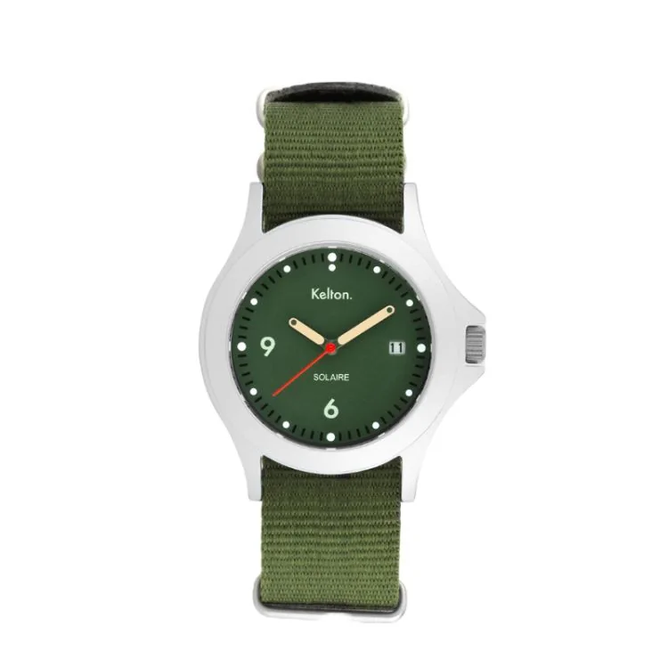 Kelton Watch - Solar-Powered - Green Dial, Green Strap