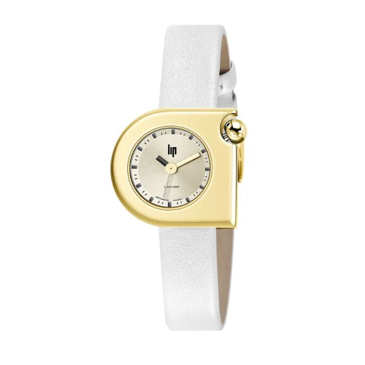 LIP Watch - Mach 2000 - Mini Moon - White Leather, Gold Dial