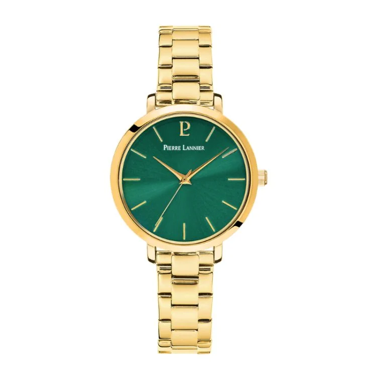 Pierre Lannier Watch - Chouquette - Gold-Plated Steel with Green Dial