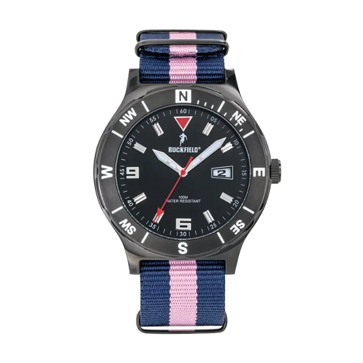 Ruckfield Watch - Rugby - NATO Strap - Pink and Blue