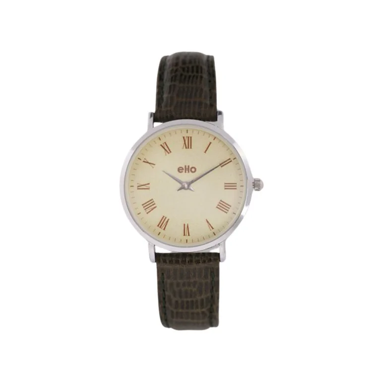 eHo Upcycled Watch - Vintage Collection - Vintage Green Ostrich