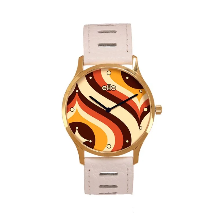 eHo Upcycled Watch - Sixties Collection - White Pique