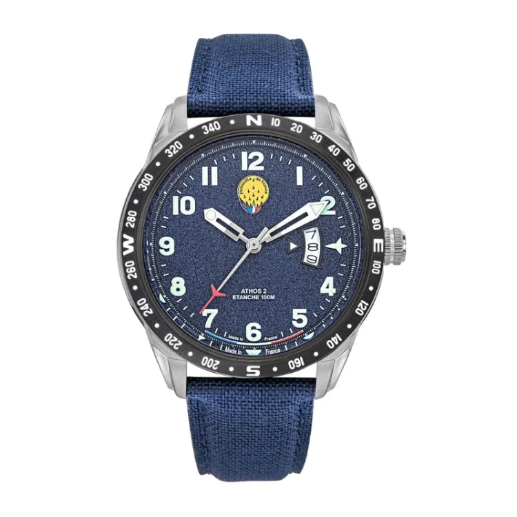 Patrouille de France Watch - Athos 2 - Date Display - Blue Fabric