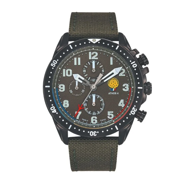 Patrouille de France Watch - Athos 4 - Chronograph - Green Leather