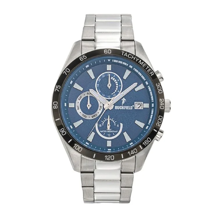 Ruckfield Watch - Rugby - Multifunction - Silver and Blue