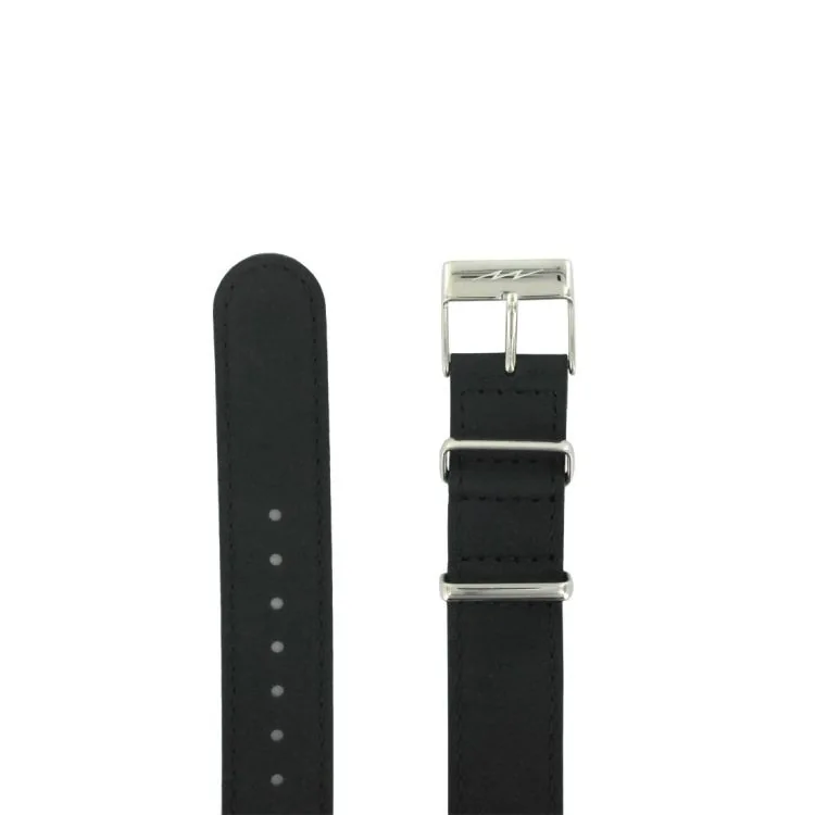 LIP Watch Strap - Black Leather, NATO-Style  - 18 mm