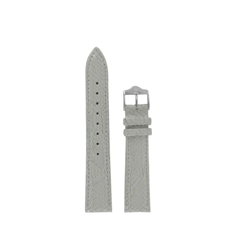 LIP Watch Strap - Gray Leather with Lizard-Style Pattern - 18 mm
