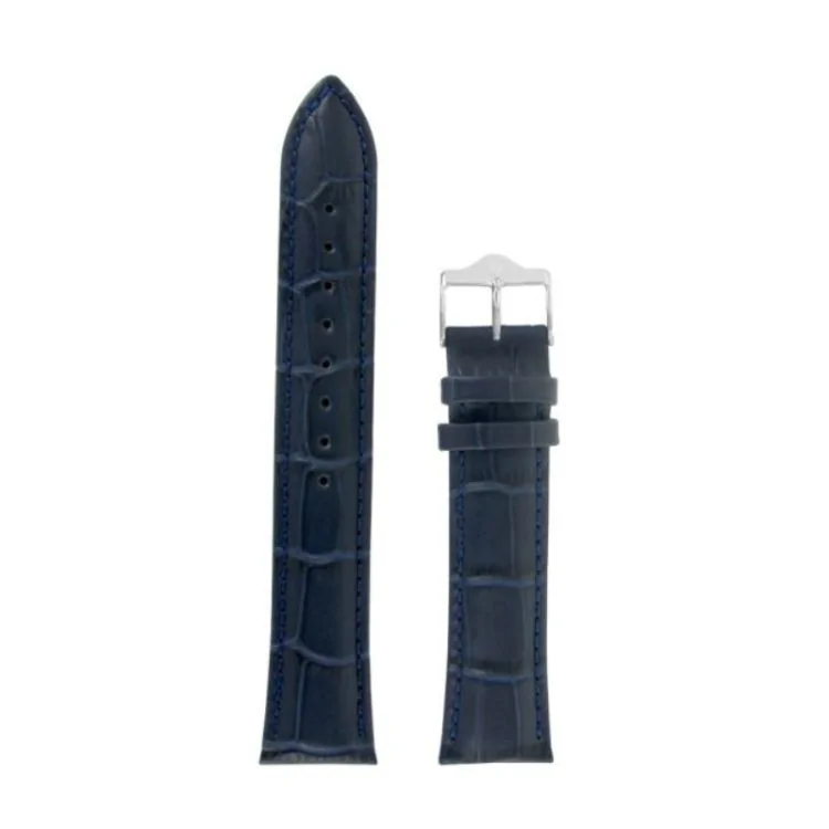 LIP Watch Strap - Blue Crocodile-Style Leather - 20 mm