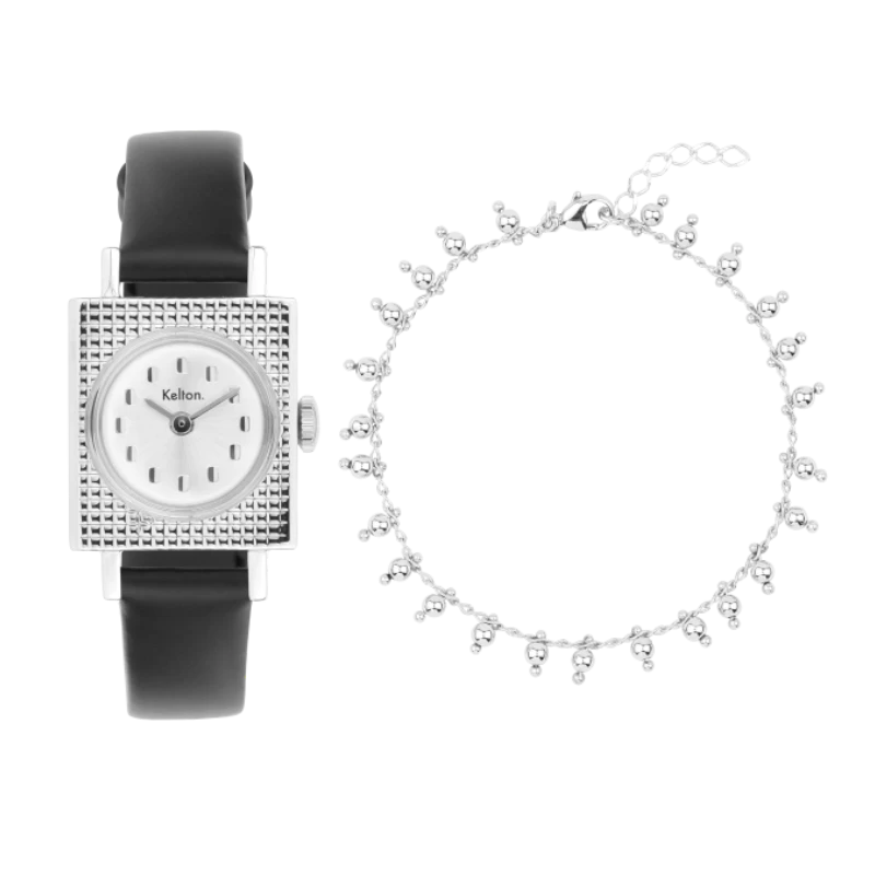 Christmas Gift Set - Kelton Lady 50 Silver Watch with Silver Gipsy Bracelet