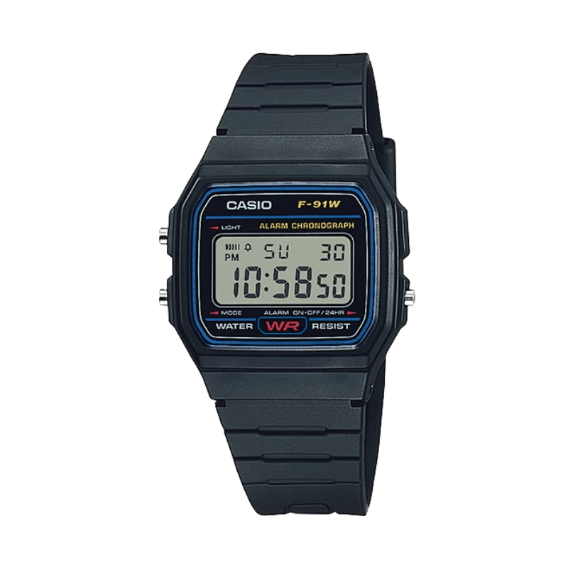 Casio Timeless Collection Black Resin Strap F-91