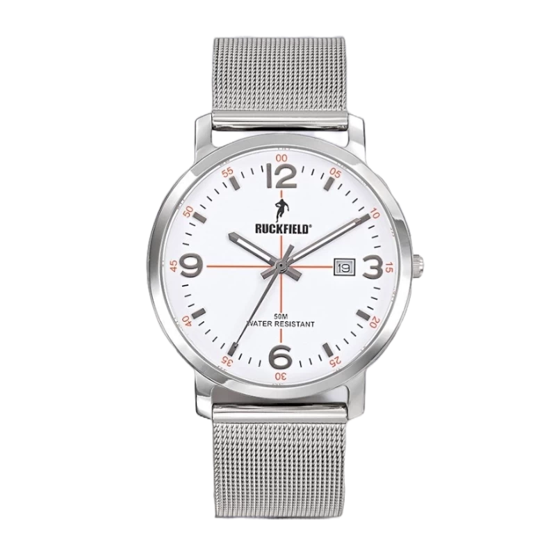 Ruckfield Watch - Rugby - Date - Silver and White