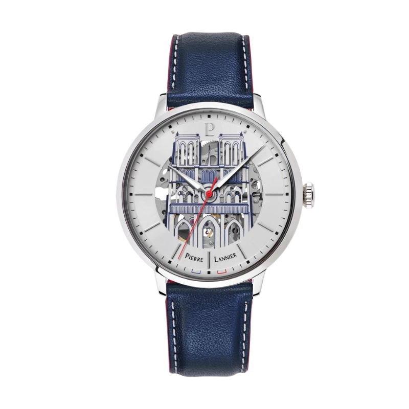 Pierre Lannier Watch - Notre-Dame - Men's - Automatic - Blue Leather