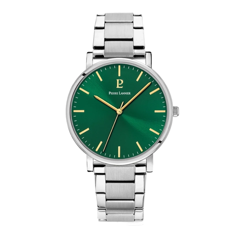 Pierre Lannier Watch - Essential - Green Dial - Silver Steel