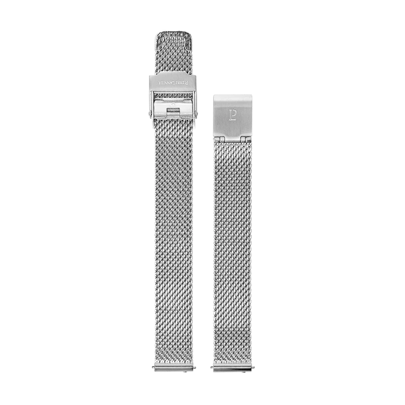Pierre Lannier Watch Band - Women's - 12mm Silver-Plated Milanese Steel