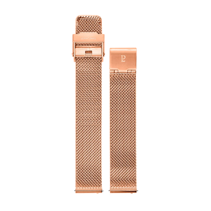 Pierre Lannier Watch Band - Women's - Rose Gold-Plated Milanese Steel, 16 mm
