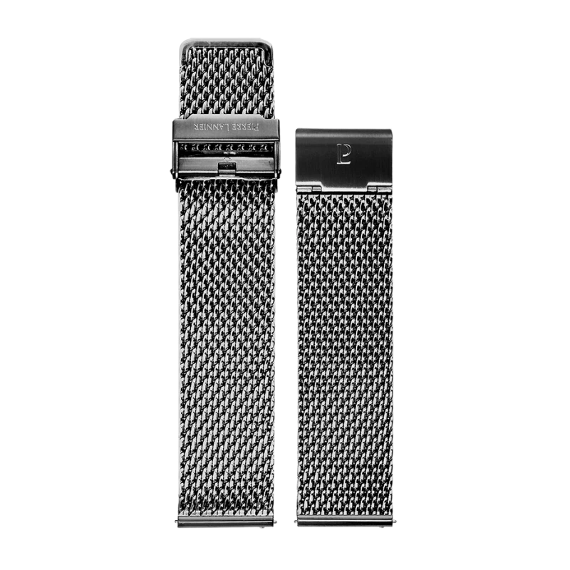 Pierre Lannier Watch Band - Men's - Black Milanese Steel - 22mm