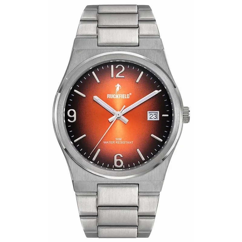 Ruckfield Watch - Silver - Date - Silver and Orange - 685218