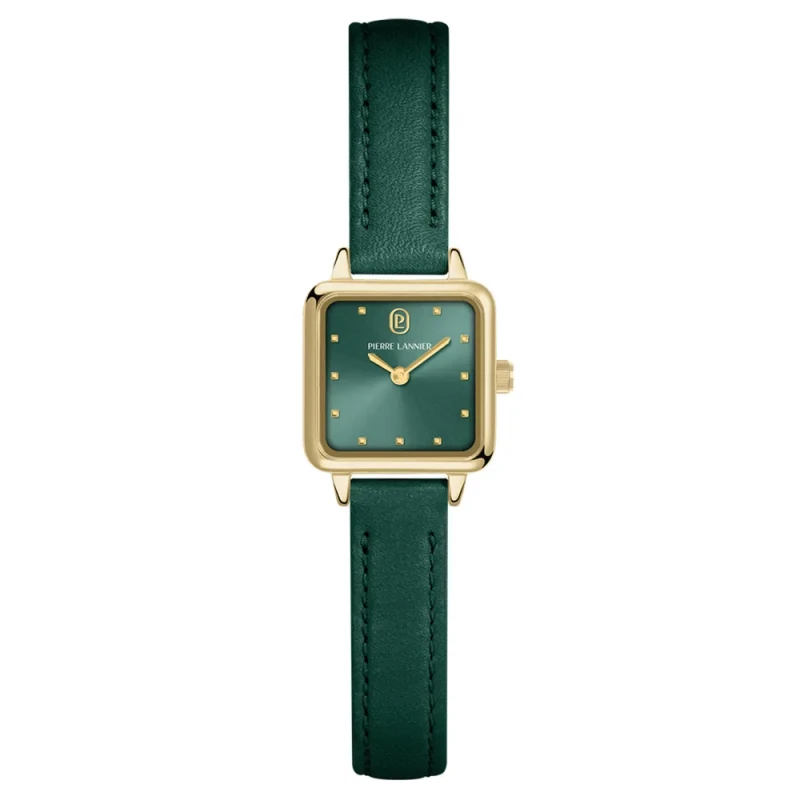 Pierre Lannier - Pierre Lannier Neora Women's Watch with Green Dial, Gold Case, and Green Leather Strap | 059H577