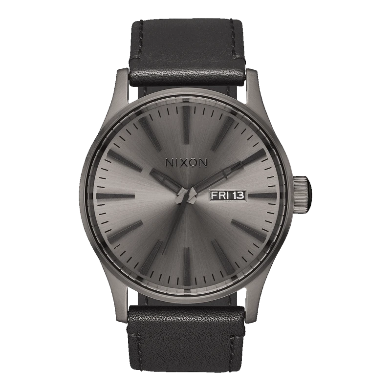 Nixon Watch - Sentry Leather Gunmetal Black | Club de la Montre