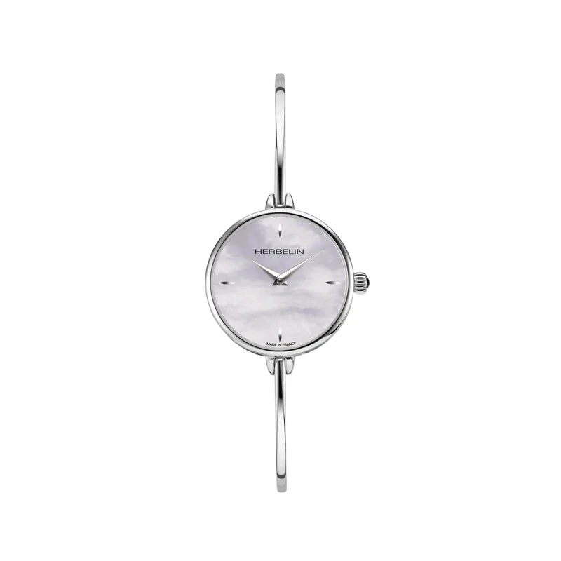Michel Herbelin Watch - Fil - Round Quartz - Stainless Steel & White Mother-of-Pearl