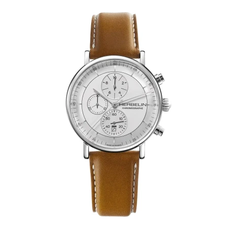 Michel Herbelin Watch - Inspiration - Chronograph - Stainless Steel & Camel Leather