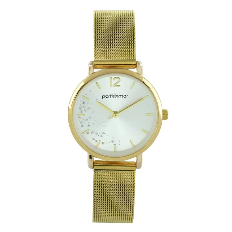Performer Women's Watch Face with Gold-Tone Milanese Mesh Strap and Sequins - 70826512