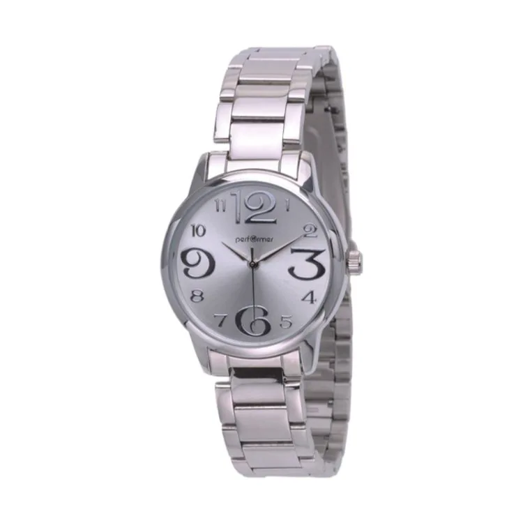 Classic Performer Women's Watch with Silver-Plated Chrome Metal Link Bracelet - 70823432