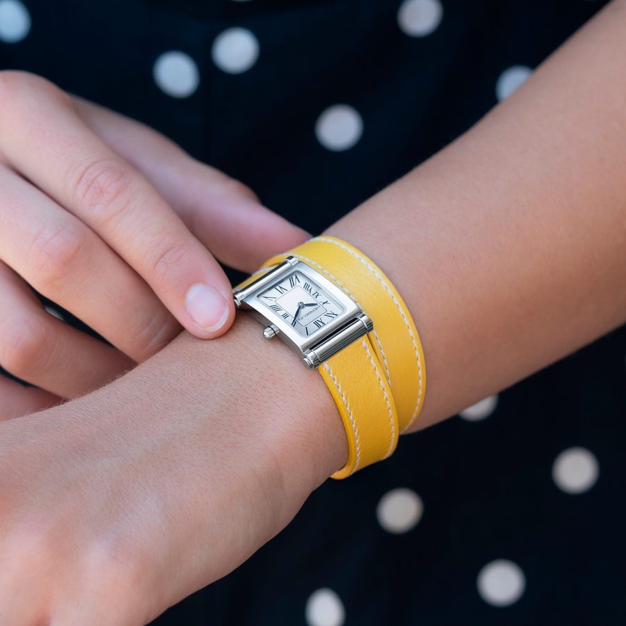 Michel Herbelin, Antares rectangle et bracelet double tour jaune