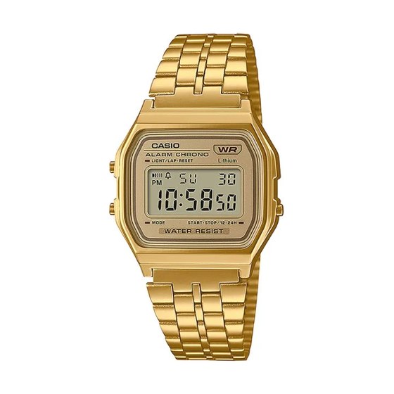 Casio Vintage Iconic - Mixte - Dorée - A158WETG-9AEF, boitier rectangulaire