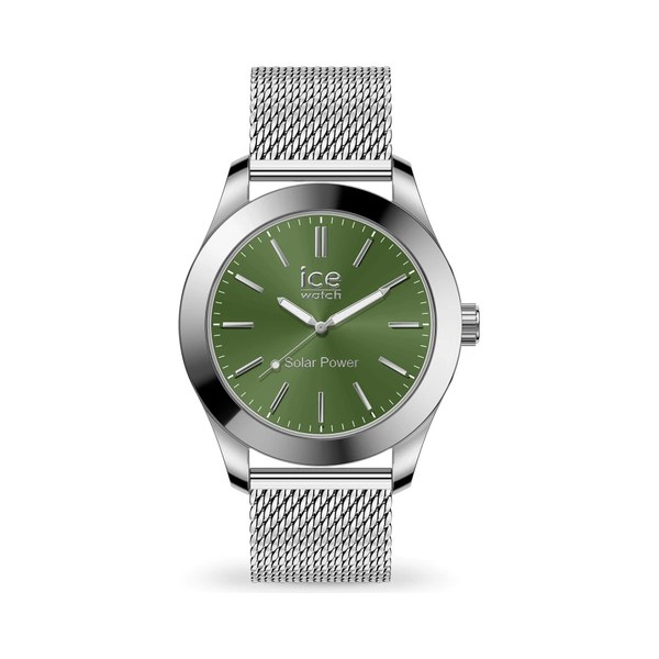 Ice-Watch Steel Solar Silver Green cadran vert