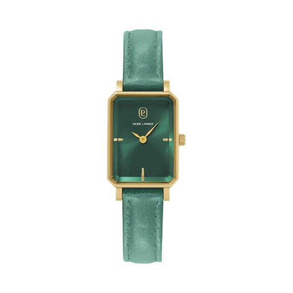 Pierre Lannier Ariane rectangle verte cuir
