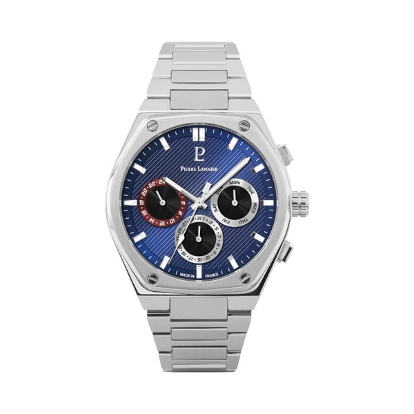 Pierre Lannier Copilote chronographe cadran bleu acier