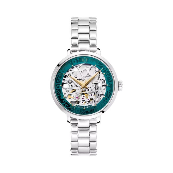 Pierre Lannier Automatic cadran vert ajour&eacute; floral