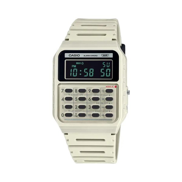 Montre Casio calculatrice CA-53WB ivoire r&eacute;tro ann&eacute;es 80