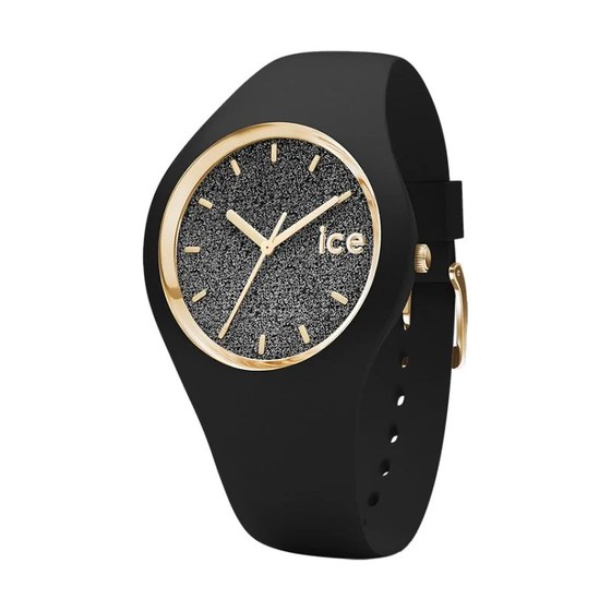 Ice-Watch Ice Glitter - Femme - Noire et Doré Pailleté, etanche 100 