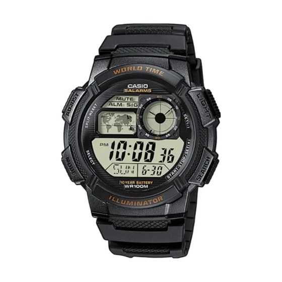 Casio AE-1000W-1AVEF Quartz Digitale 10 Ans Batterie - Noir Résine, etanche 100 