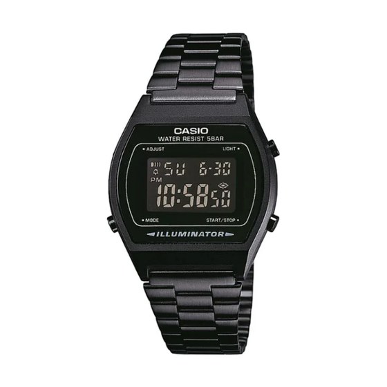 Casio Collection Vintage Edgy - Chronographe Noir - B640WB-1BEF, affichage digital