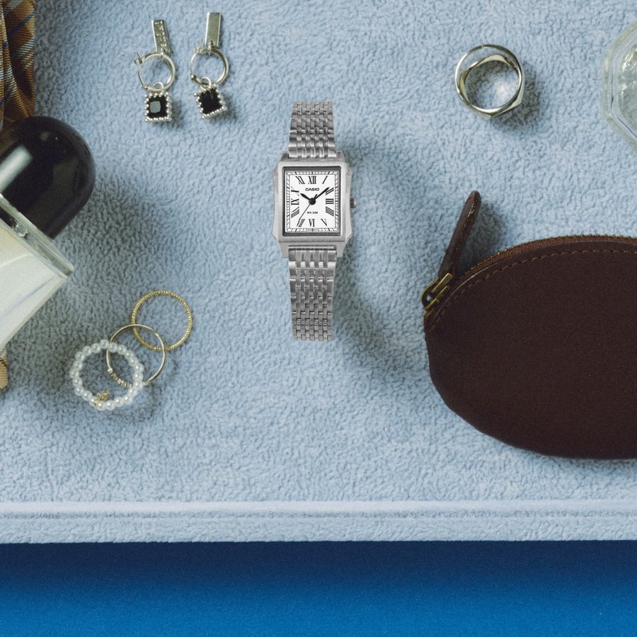 Casio Collection Square Steel Watch in Use