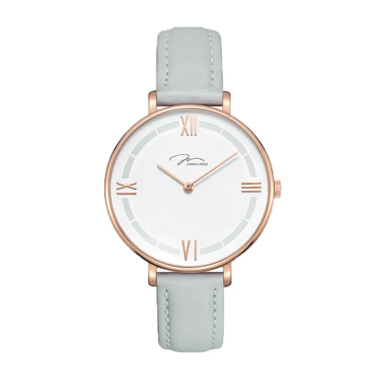 Face Montre Pastel Jonas & Verus Minor Girl Bracelet Cuir Gris - X01856-Q3.PPWLH