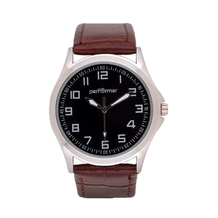 Face Montre Performer Homme Cuir Marron Façon Croco 7022342