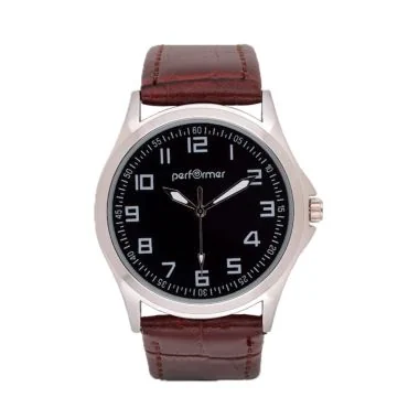 Face Montre Performer Homme Cuir Marron Façon Croco 7022342
