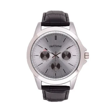 Face Montre Classique Performer Homme Simili Cuir Noir Cadrans Factices - 7029412